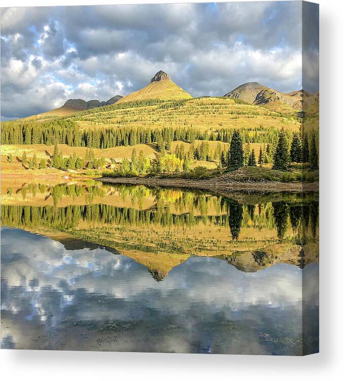 Lake Canvas Print featuring the photograph March 2020 Quiet lake by Alain Zarinelli