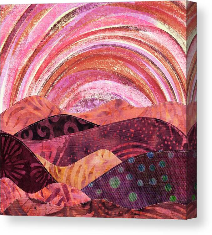 Landscapes Canvas Print featuring the digital art Quilted Landscape by Peggy Collins