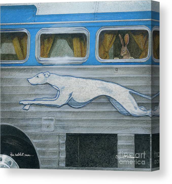Rabbit Canvas Print featuring the painting RabbitRunThe by Will Bullas