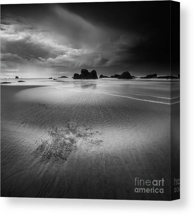 Beach Canvas Print featuring the photograph Rain Is Coming by Masako Metz