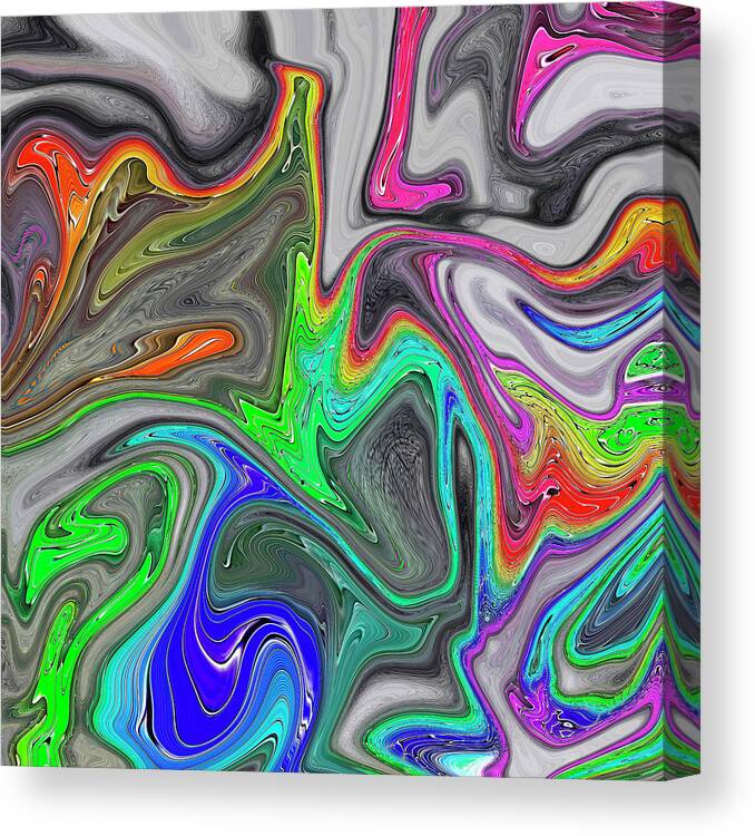 Reiki Infused Canvas Print featuring the digital art Rainbow Interconnection Energy Swirl by Allison Braithwaite