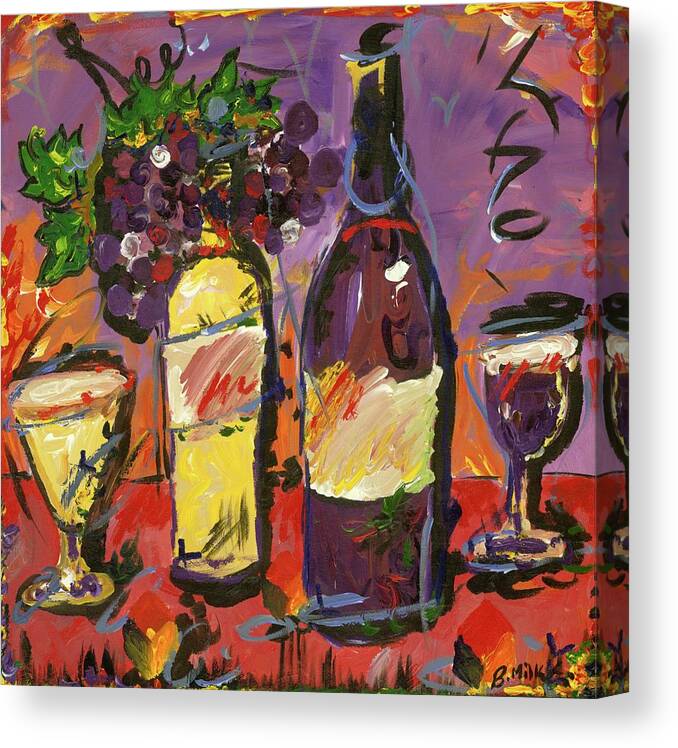 Wine Canvas Print featuring the painting Red and White Wine by Britt Miller