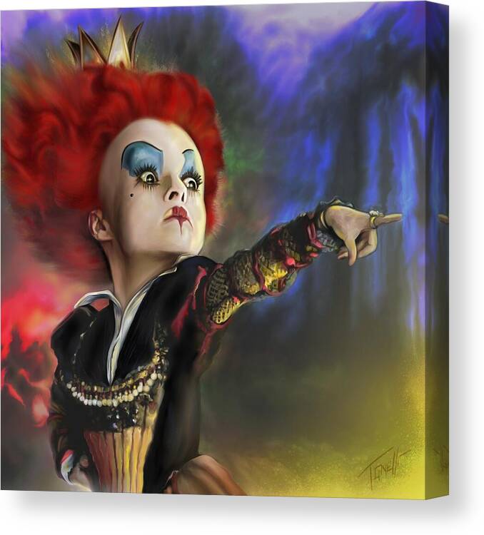Red Canvas Print featuring the mixed media Red Queen Alice in Wonderland by Mark Tonelli