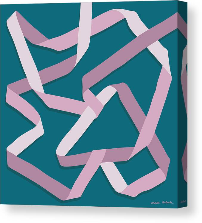 Nikita Coulombe Canvas Print featuring the painting Ribbon 13 in jewel tones by Nikita Coulombe