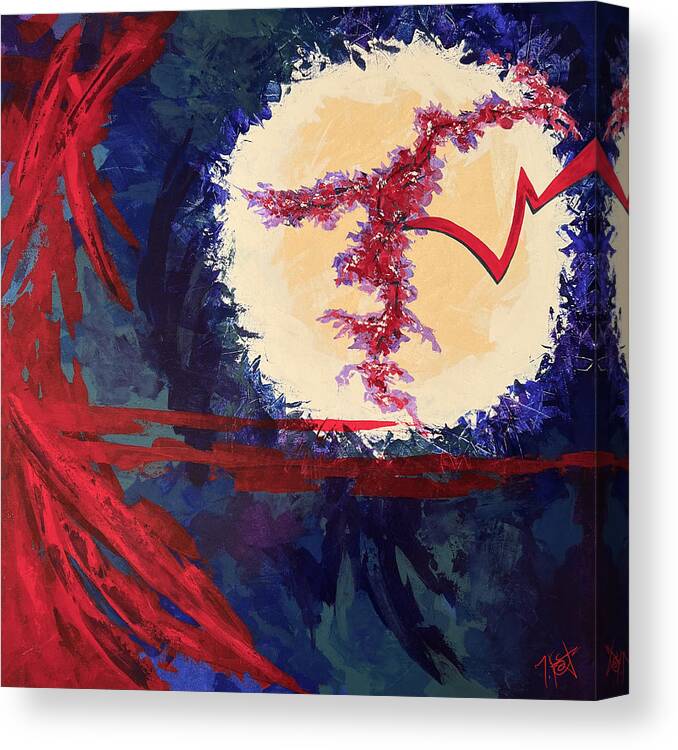 Abstract Canvas Print featuring the painting Rift by Tes Scholtz