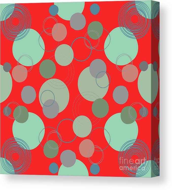 Rings Canvas Print featuring the digital art Rings and Circles Pattern Design by Christie Olstad