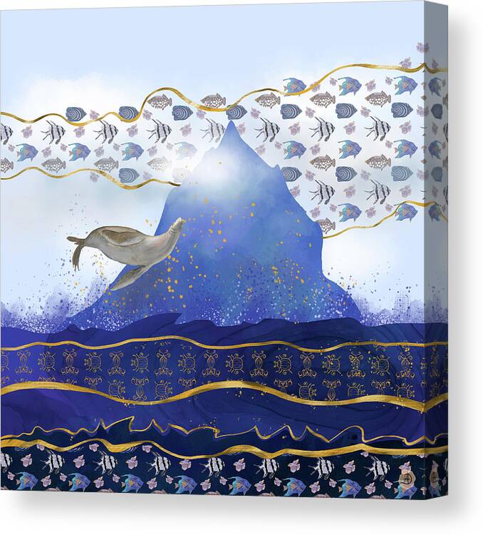 Climate Change Canvas Print featuring the digital art Rising Oceans - Surreal World by Andreea Dumez