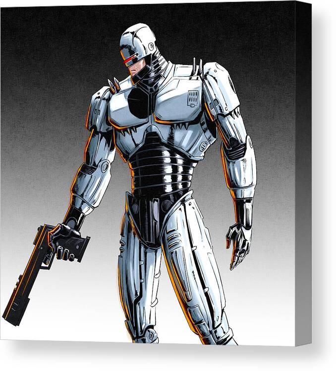 Robocop Canvas Print featuring the digital art Robocop by Darko B