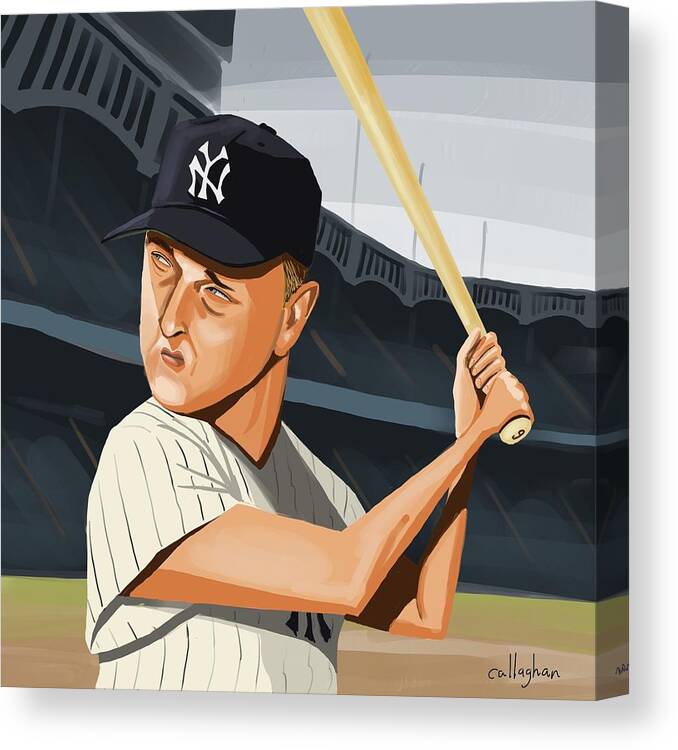 Roger Maris Yankees Baseball Roger Maris Yankee Stadium Canvas Print featuring the digital art Roger Maris by Brian Callaghan