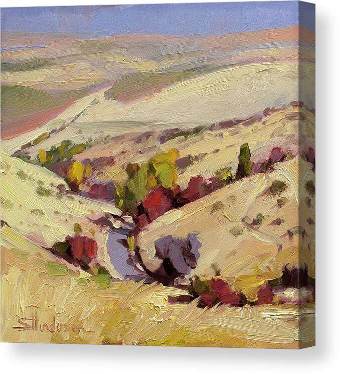 Country Canvas Print featuring the painting Rolling Landscape by Steve Henderson