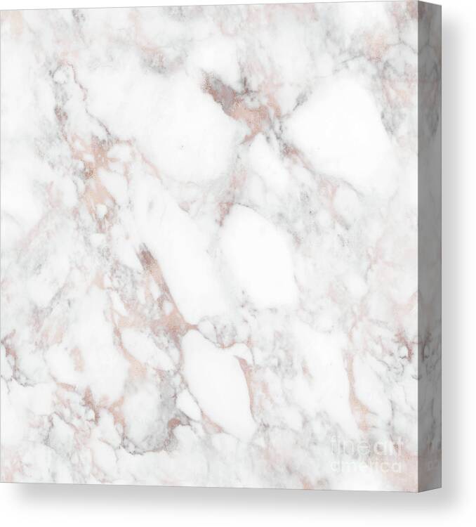 Marble Canvas Print featuring the painting Rose Gold Marble Blush Pink Metallic Foil by Modern Art
