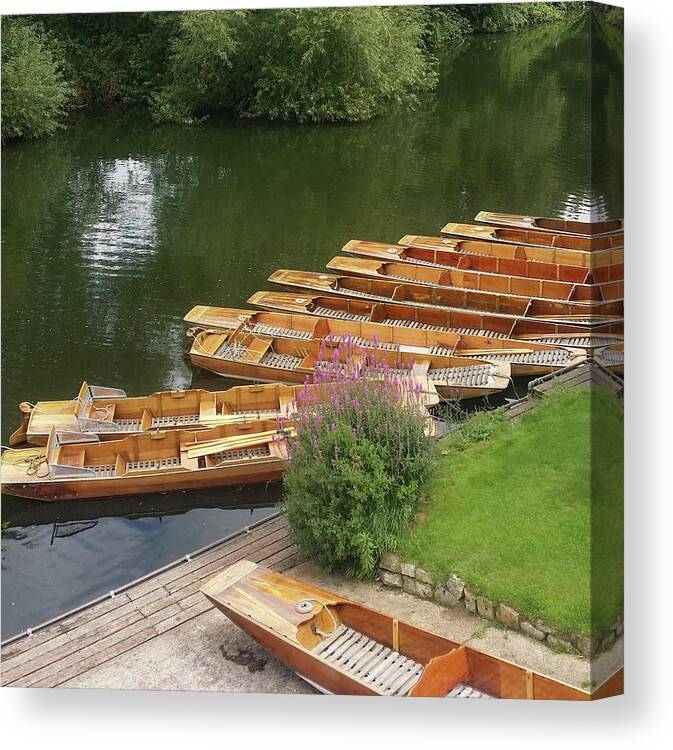 Boats Canvas Print featuring the photograph Row Boats in Bath by Roxy Rich