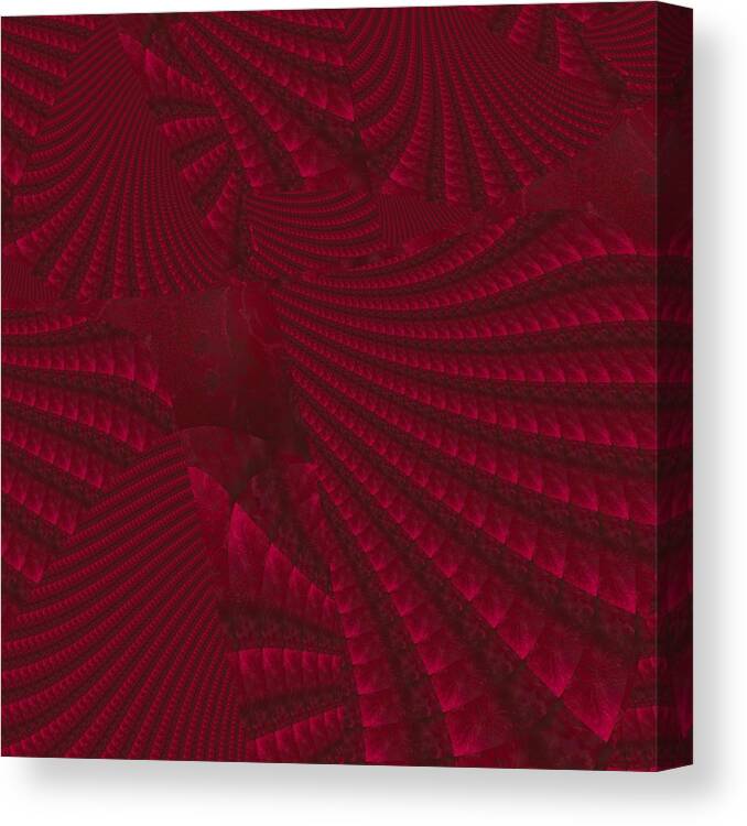 Fractal Canvas Print featuring the digital art Ruby Techno by Stephane Poirier