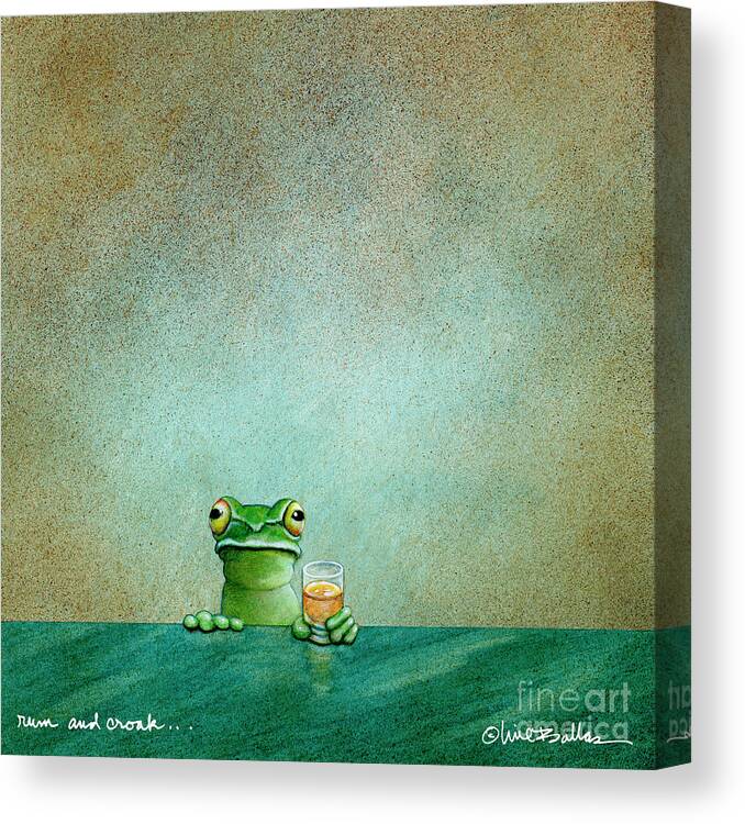 Frog Canvas Print featuring the painting Rum And Croak... by Will Bullas