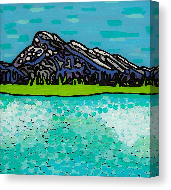 Mountain River Canvas Print featuring the painting Rundle Ripples by Artrophy Studios