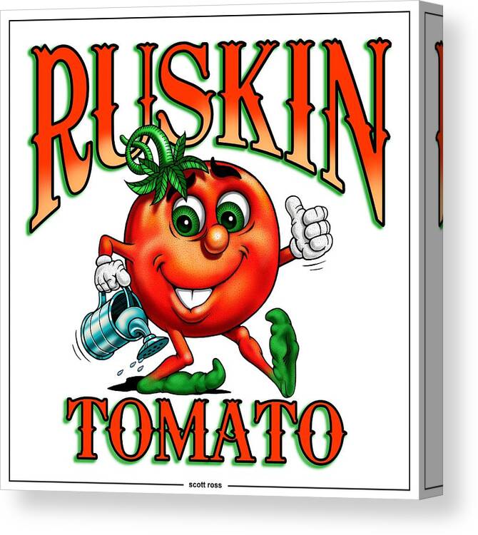 Advertising Artwork Canvas Print featuring the digital art Ruskin Tomato by Scott Ross