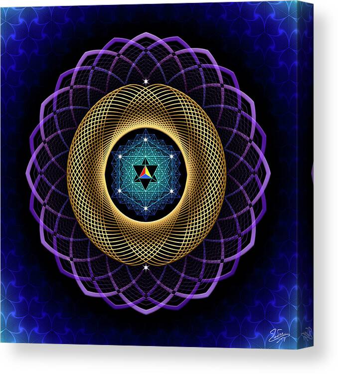 Endre Canvas Print featuring the digital art Sacred Geometry 799 by Endre Balogh