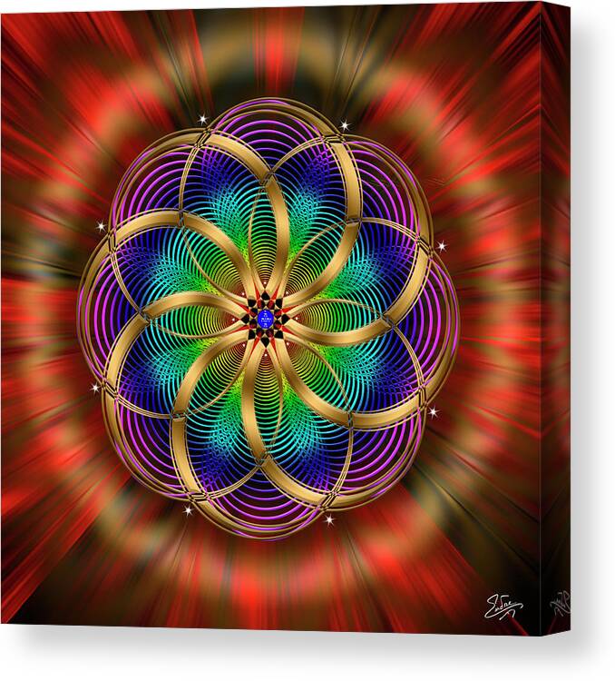 Endre Canvas Print featuring the digital art Sacred Geometry 848 by Endre Balogh