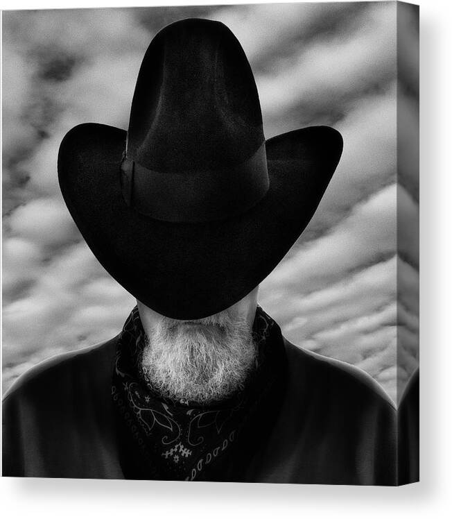Sad Cowboy Canvas Print featuring the photograph Sad Cowboy Selfie by Gary Warnimont