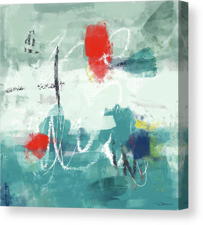 Turquoise Canvas Print featuring the painting Sailors Delight by Roleen Senic