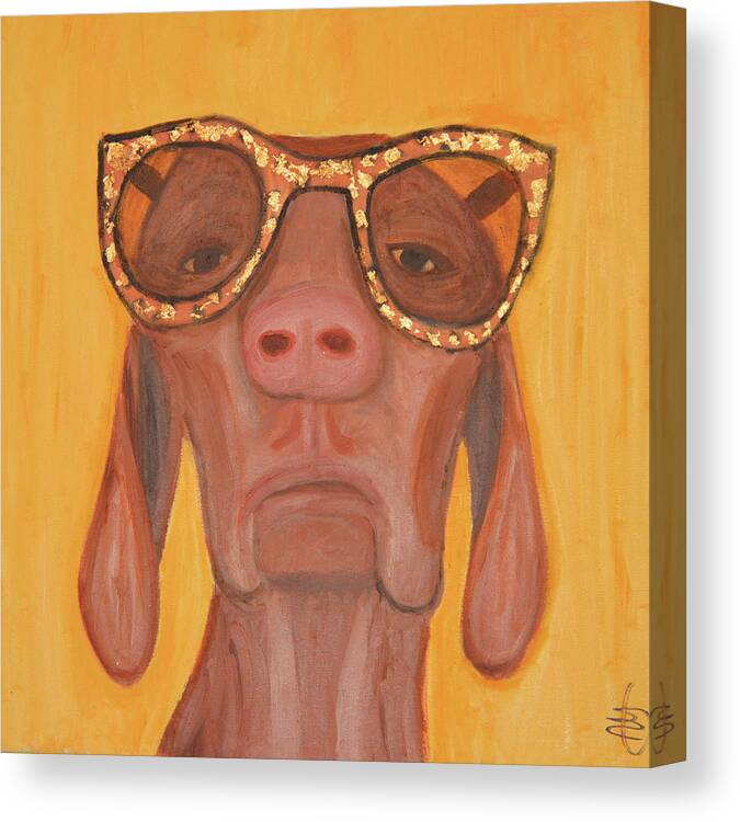 Dogs Canvas Print featuring the painting Sassy Sue by Anita Hummel
