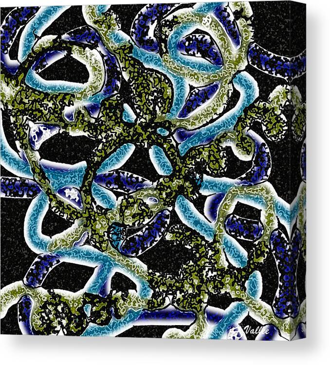 Ocean Canvas Print featuring the digital art Sea Serpents by Vallee Johnson