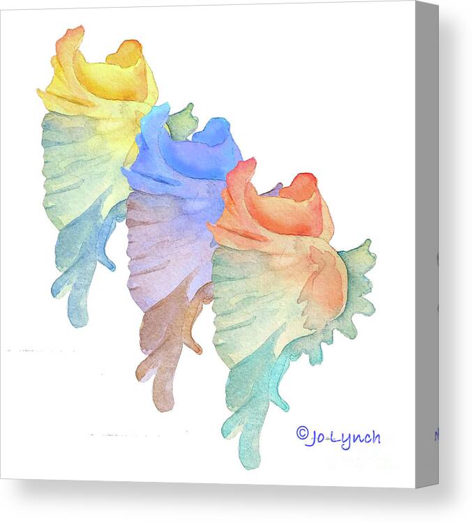 Shells Canvas Print featuring the painting Sea Shells in Beach Colors by Jo Lynch