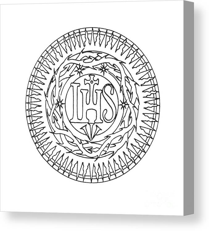 Seal Of Jesuits Society Of Jesus Canvas Print featuring the painting Seal of Jesuits Society of Jesus by William Hart McNichols