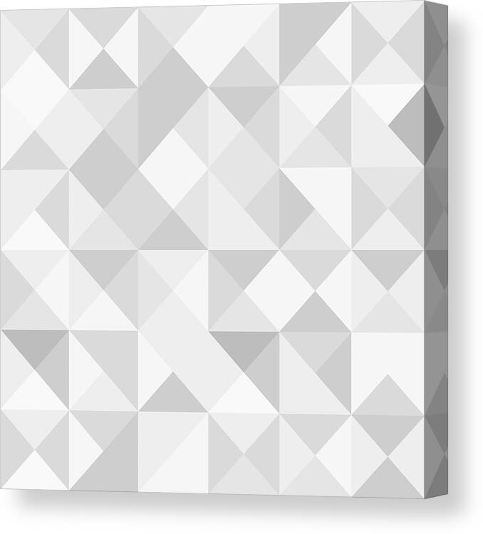 Triangle Shape Canvas Print featuring the drawing Seamless polygon background pattern - polygonal - gray wallpaper - vector Illustration by Poligrafistka