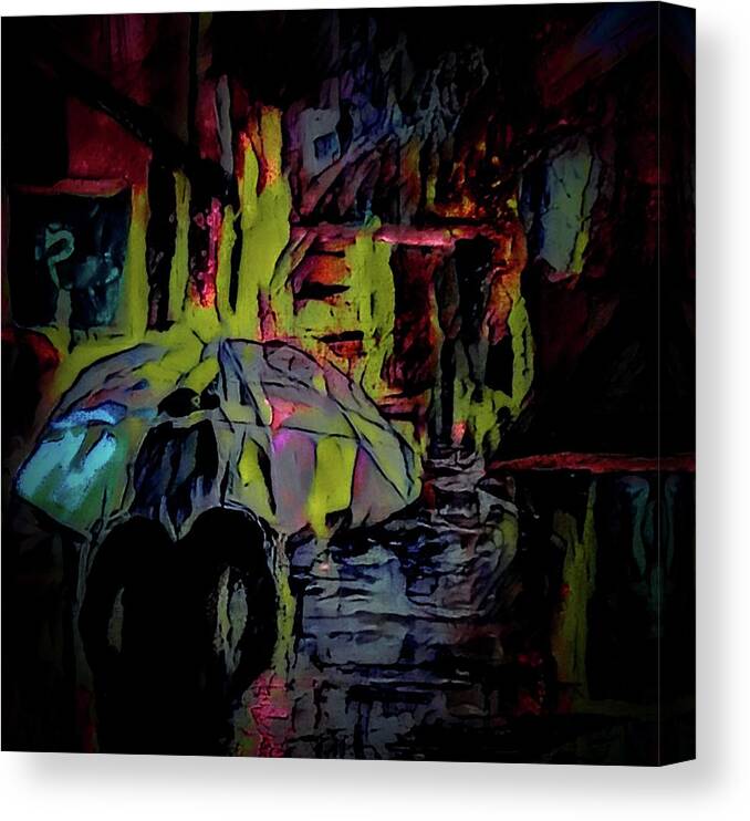 Umbrella Canvas Print featuring the painting See Through Umbrella by Lisa Kaiser