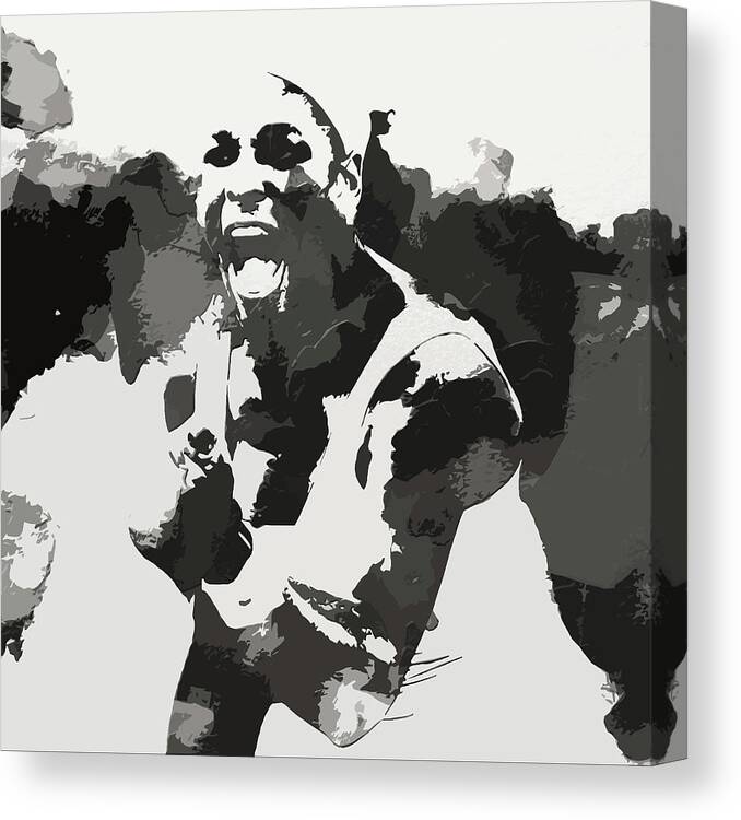 Serena Williams Canvas Print featuring the mixed media Serena Williams On Top of her Game by Brian Reaves