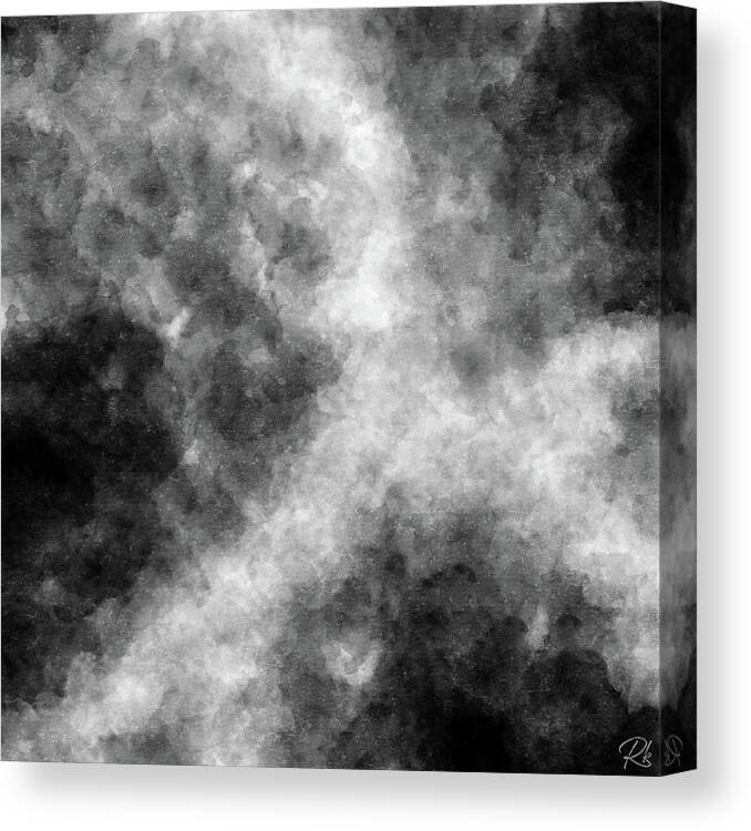 Black Canvas Print featuring the painting Shadow Games 1 - Contemporary Abstract - Abstract Expressionist painting - Black, White and Grey by Studio Grafiikka