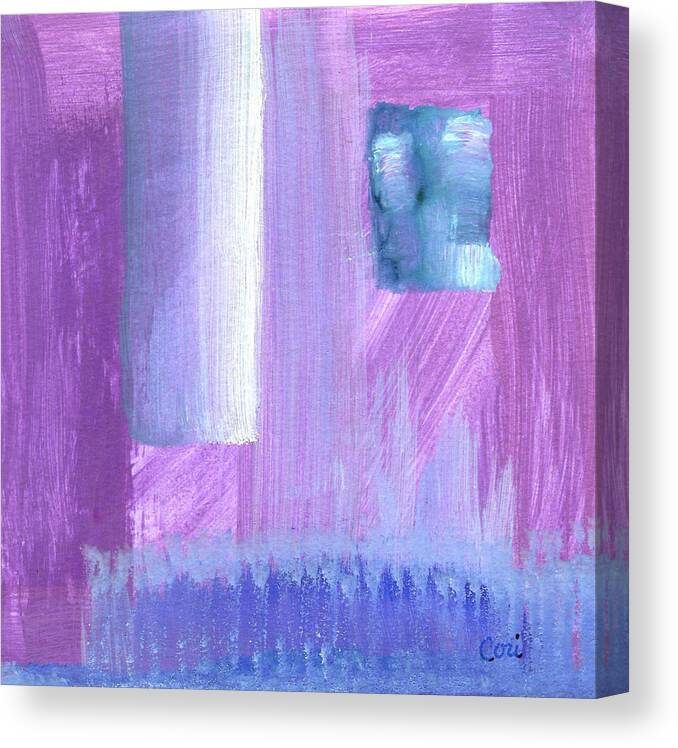 Abstract Canvas Print featuring the painting Shelter Purple by Corinne Carroll