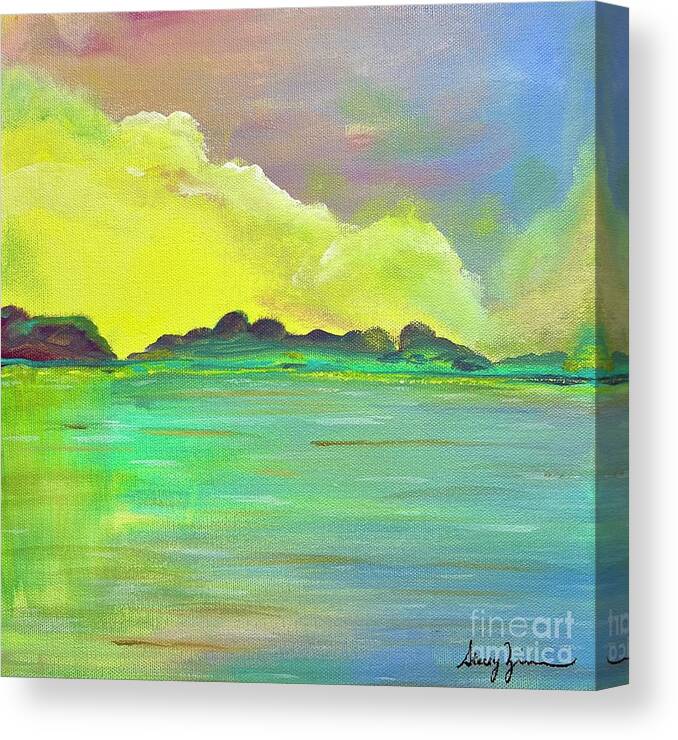 Sun Canvas Print featuring the painting Shine on Me by Stacey Zimmerman