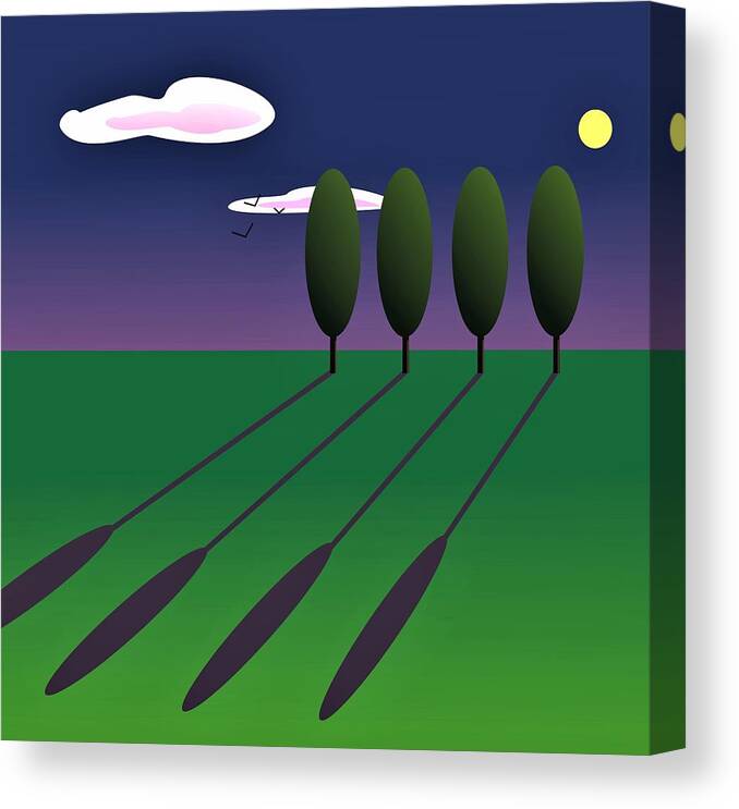Landscape Canvas Print featuring the digital art Simple Landscape 1 by Fatline Graphic Art