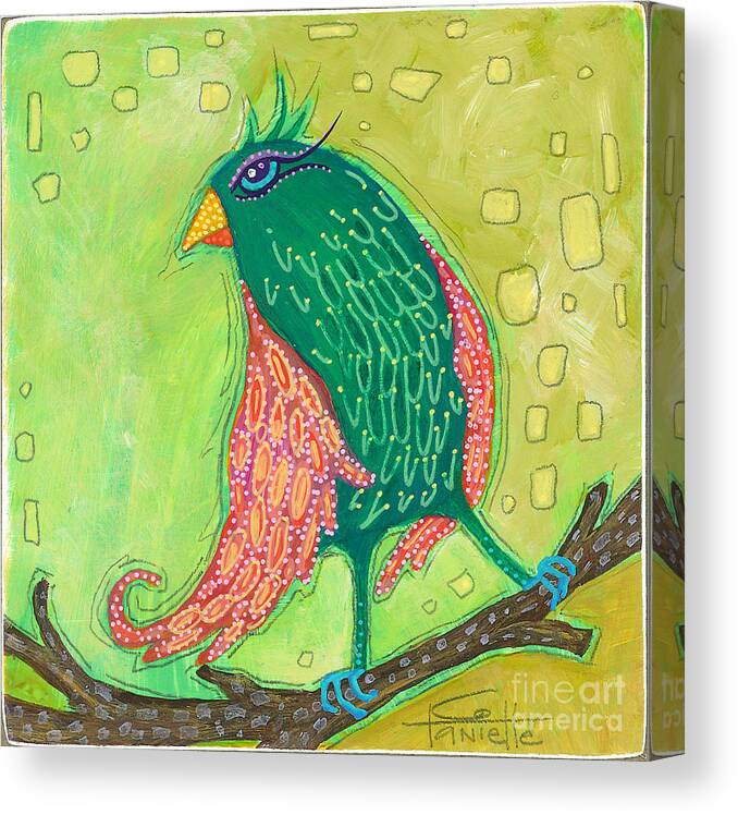 Bird Painting Canvas Print featuring the painting Singing Sweet Songs by Tanielle Childers