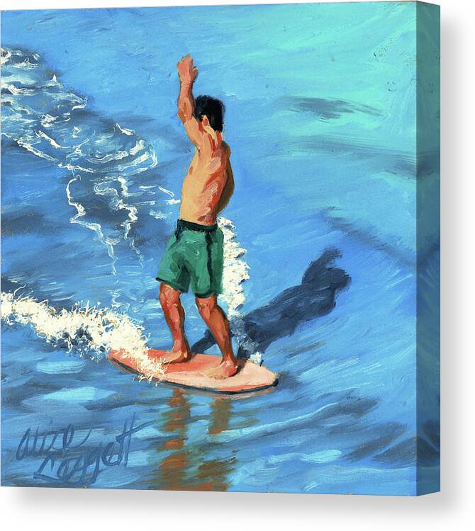 Skimboard Canvas Print featuring the painting Skim 360 - 4 of 8 by Alice Leggett