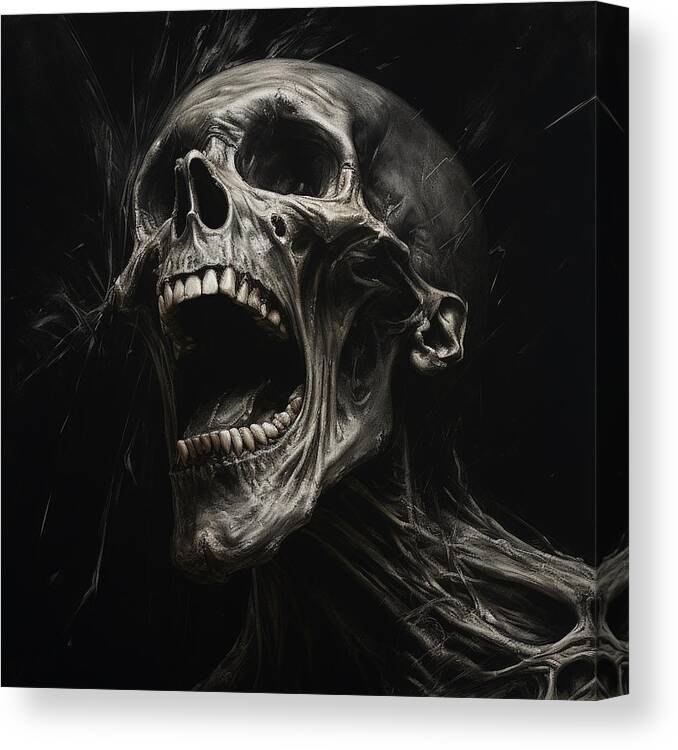 Skull Canvas Print featuring the digital art Skull 18 by Scott Collin
