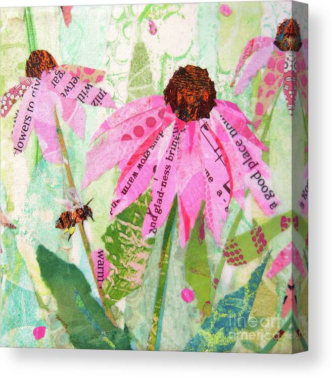 Coneflower Canvas Print featuring the mixed media Slice of Summer by Patricia Henderson