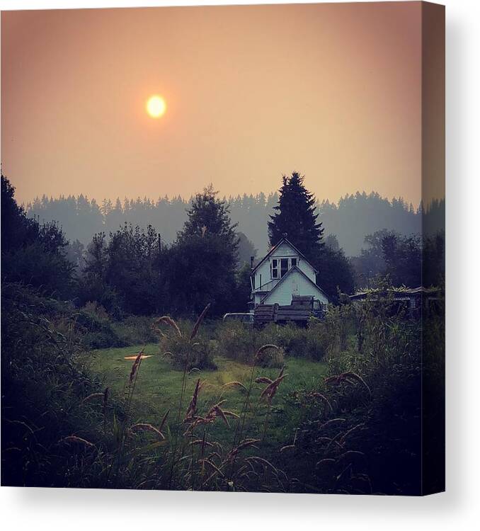 Sun Canvas Print featuring the photograph Smoke from a Distant Fire by Grey Coopre