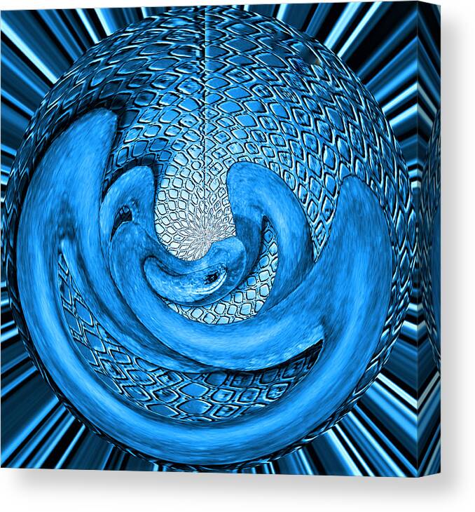 Digital Wallart Canvas Print featuring the digital art Snake in an Egg by Ronald Mills