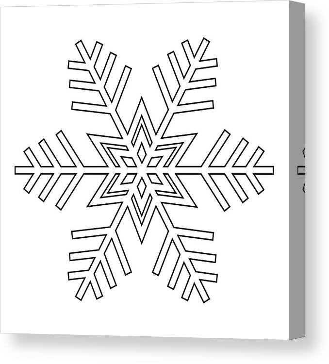 Snowflakes Canvas Print featuring the digital art Snowflake in Black and White by Eclectic at Heart