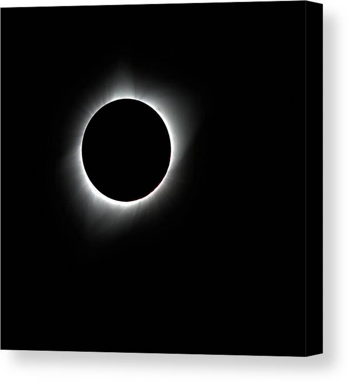Moon Canvas Print featuring the photograph Solar Eclipse Corona Ring by Bob Falcone