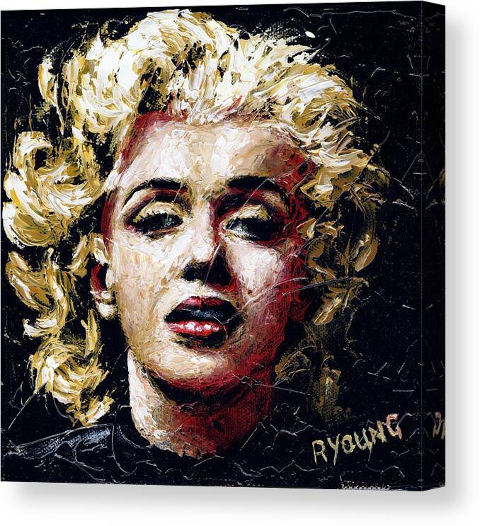 Marylin Canvas Print featuring the painting Some Like It Hot part 1 by Richard Young