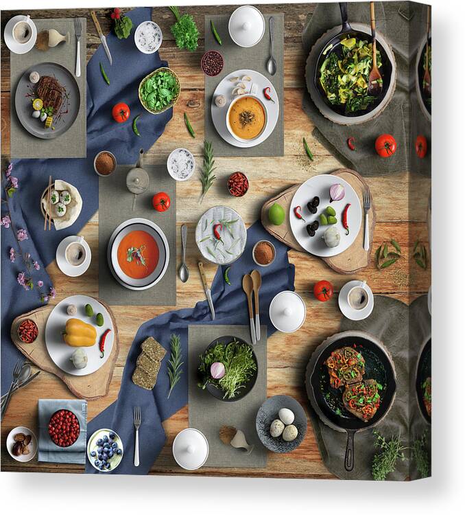 Dinner Canvas Print featuring the photograph Spicy Tasty Dinner by Johanna Hurmerinta