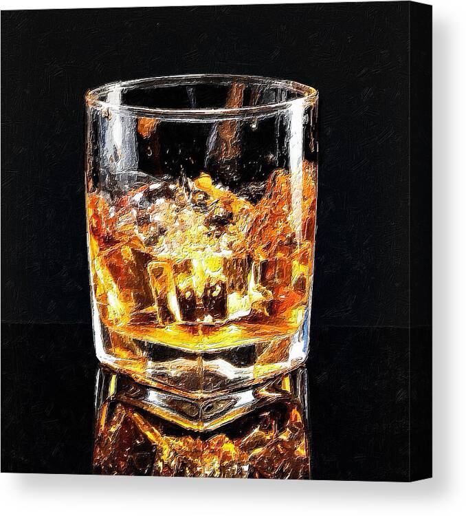 Whiskey Canvas Print featuring the painting Splash Whiskey Scotch Bar Art Painting 2 by Tony Rubino