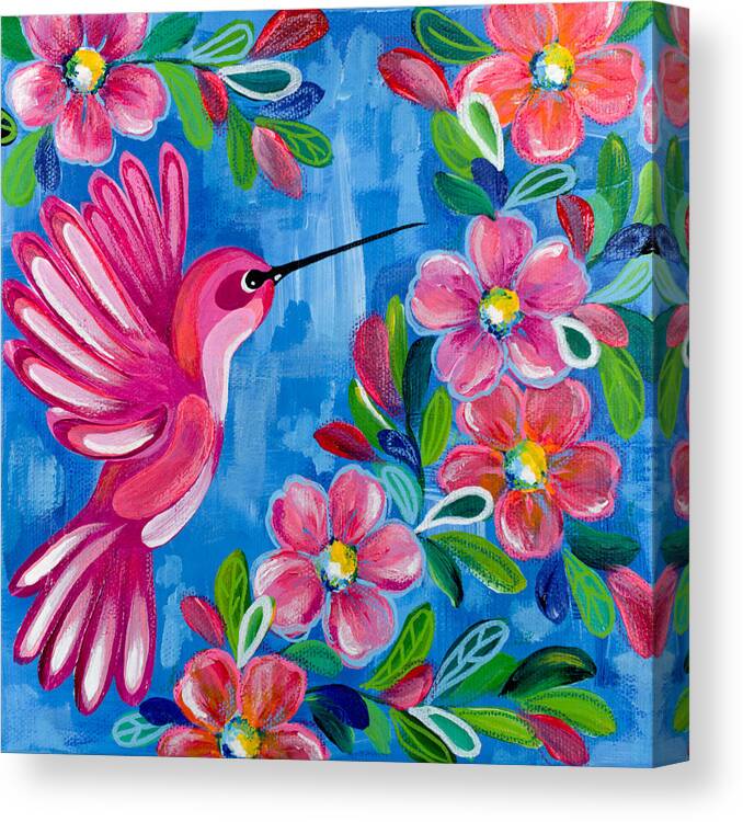 Hummingbird Canvas Print featuring the painting Spread Your Wings by Beth Ann Scott