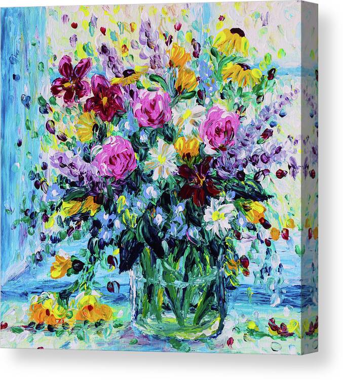 Still Life Canvas Print featuring the painting Spring Bounty by Bari Rhys