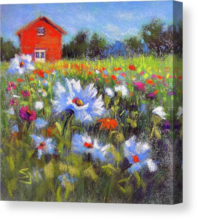 Barn Painting Canvas Print featuring the painting Spring Symphony by Susan Jenkins
