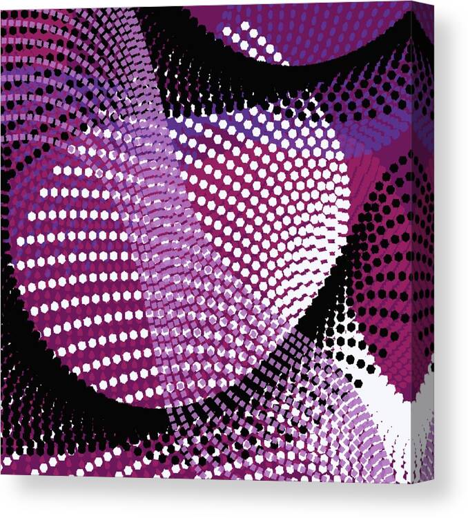 Contemporary Abstract Canvas Print featuring the digital art Spun Colors Purple Raspberry Lilac Black by Bonnie Bruno